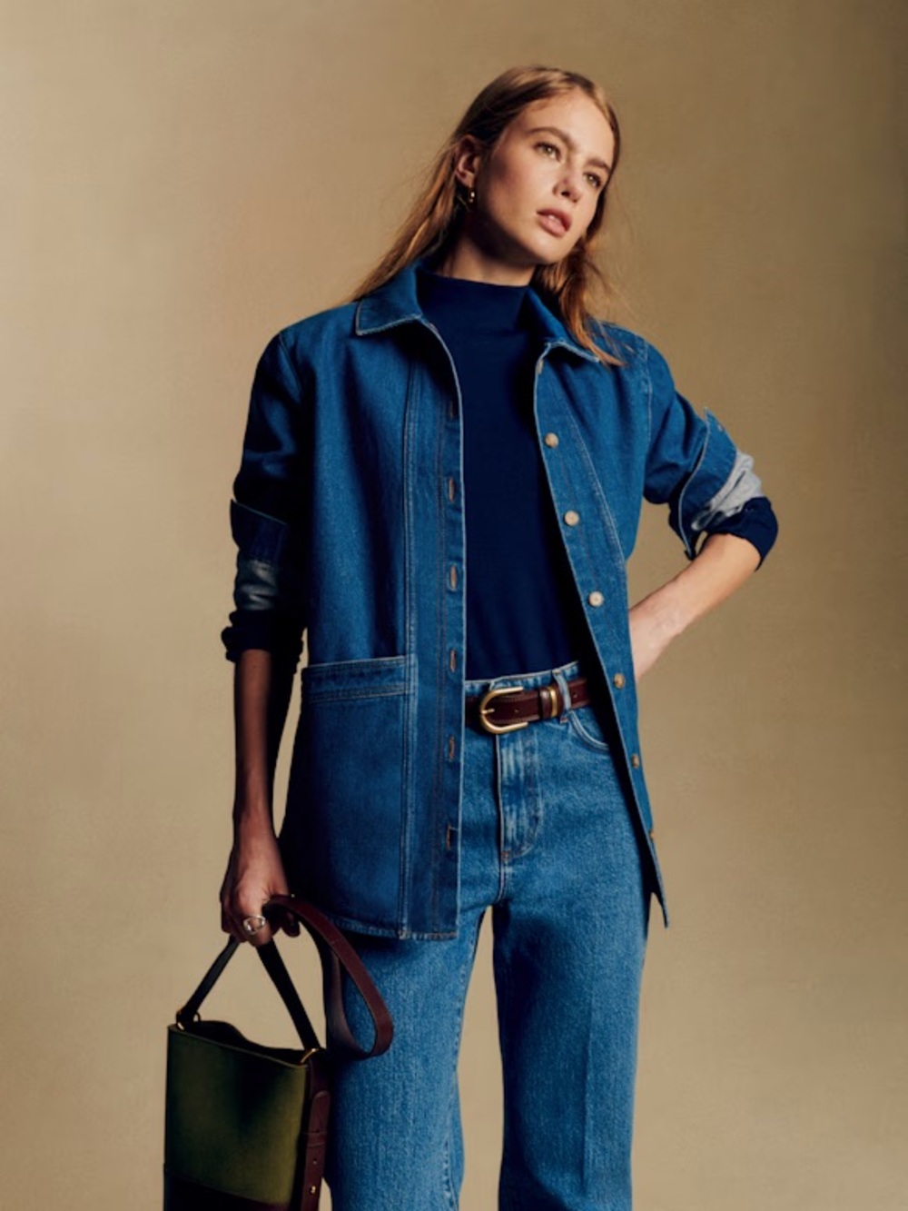 Sezane Will Jacket Denim Blue Size Small